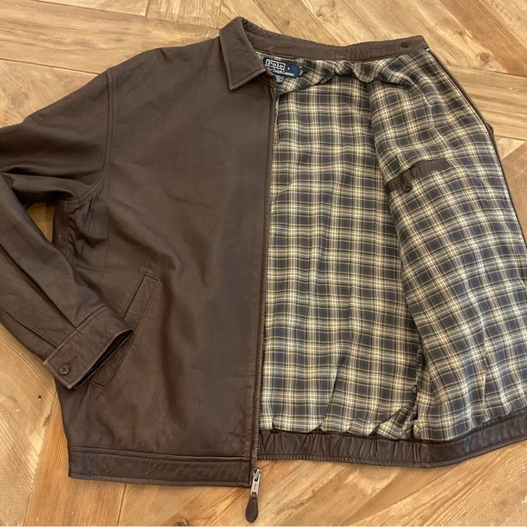 Polo by Ralph Lauren Men’s Brown Leather Jacket - Picture 4 of 9
